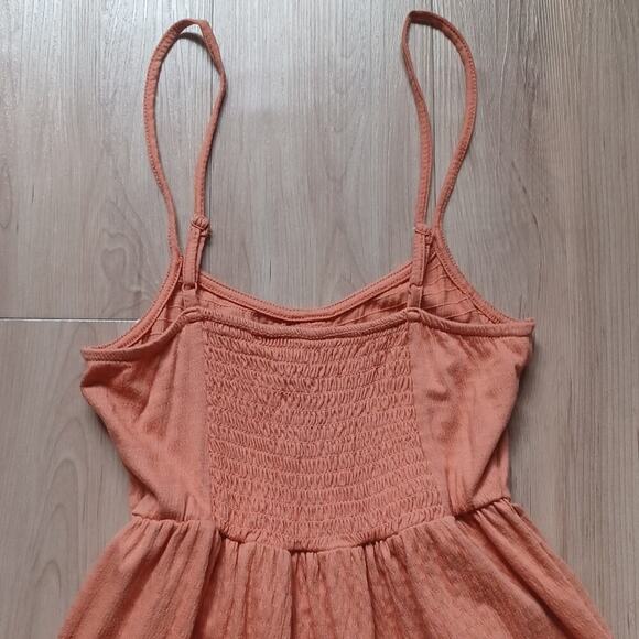 Roxy Beach Hangs Smocked Mini Dress Toasted Nut 90s GVC XS - Picture 9 of 16